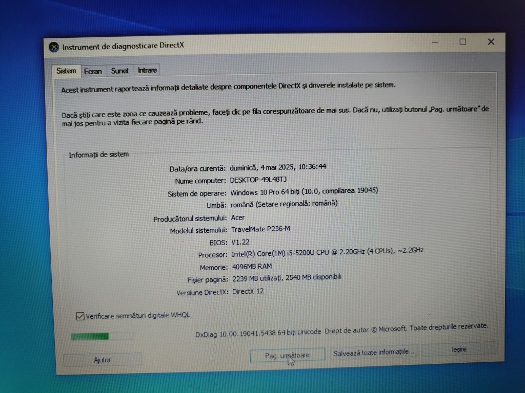Laptop Acer 14 inch i5 gen 5 / 4 GB RAM / Ssd 128 gb