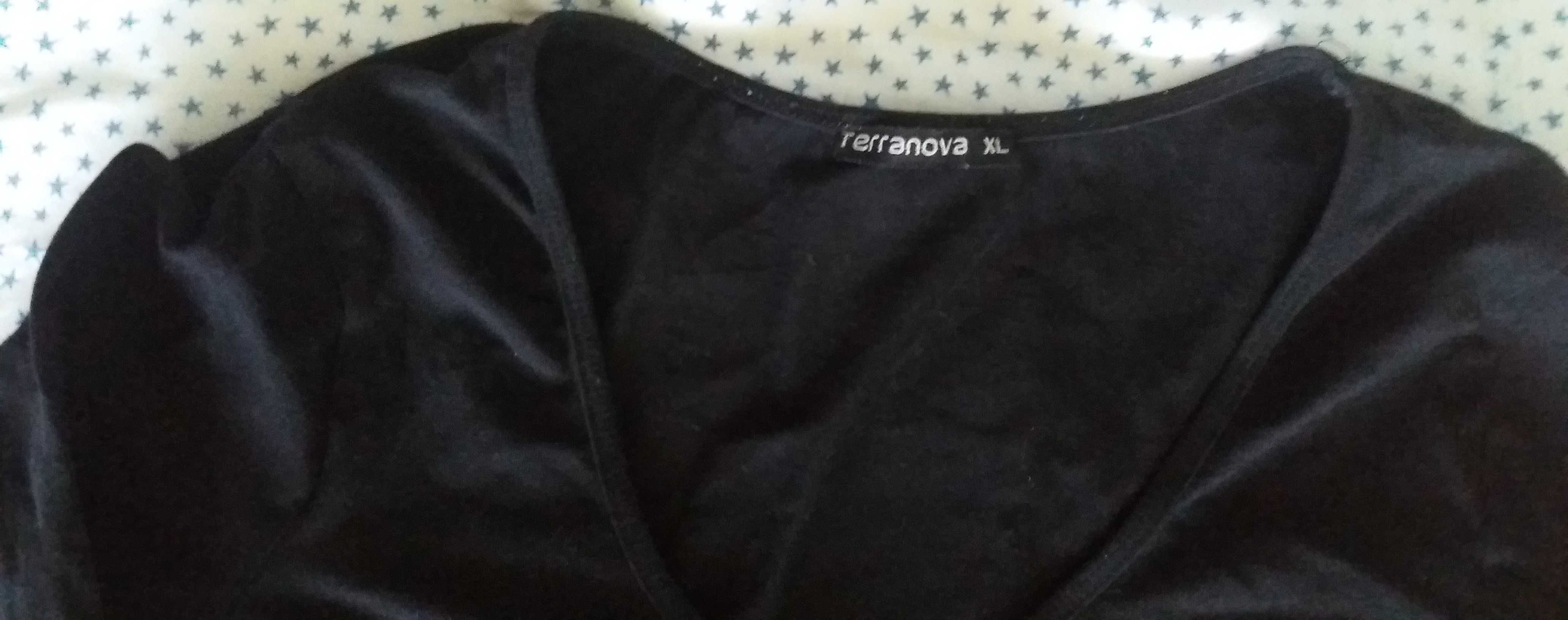 черна памучна блуза terranova