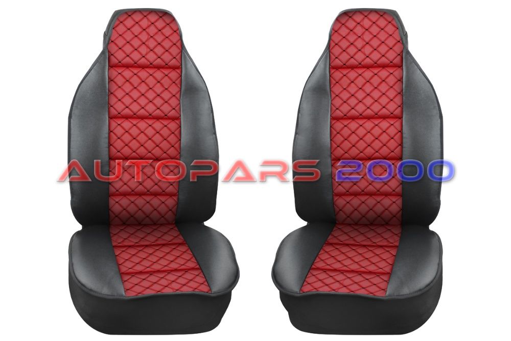 Калъфи за предни седалки тип Масажор S STYLE / Черно с червено