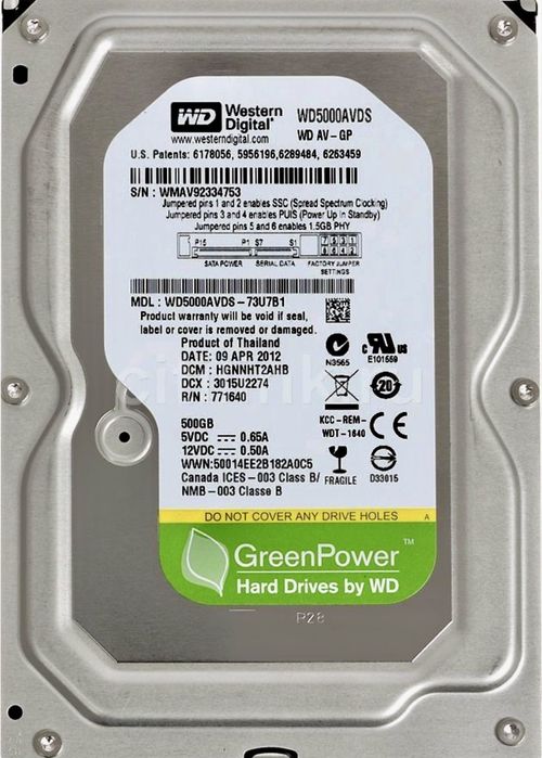 HDD 500gb western digital, samsung, seagete
