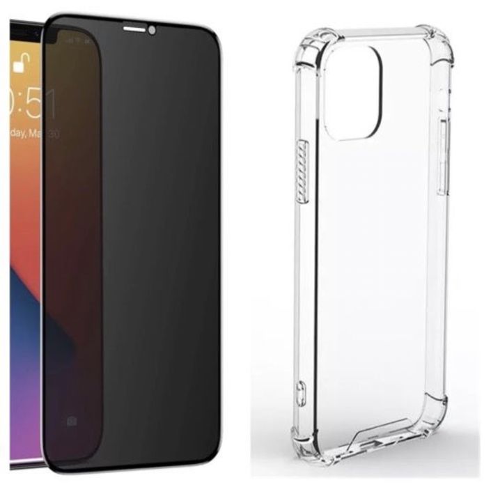 Iphone 12/13/14/15/16 PRO MAX 3 in 1 Husa Silicon +Folie Sticla+Camera