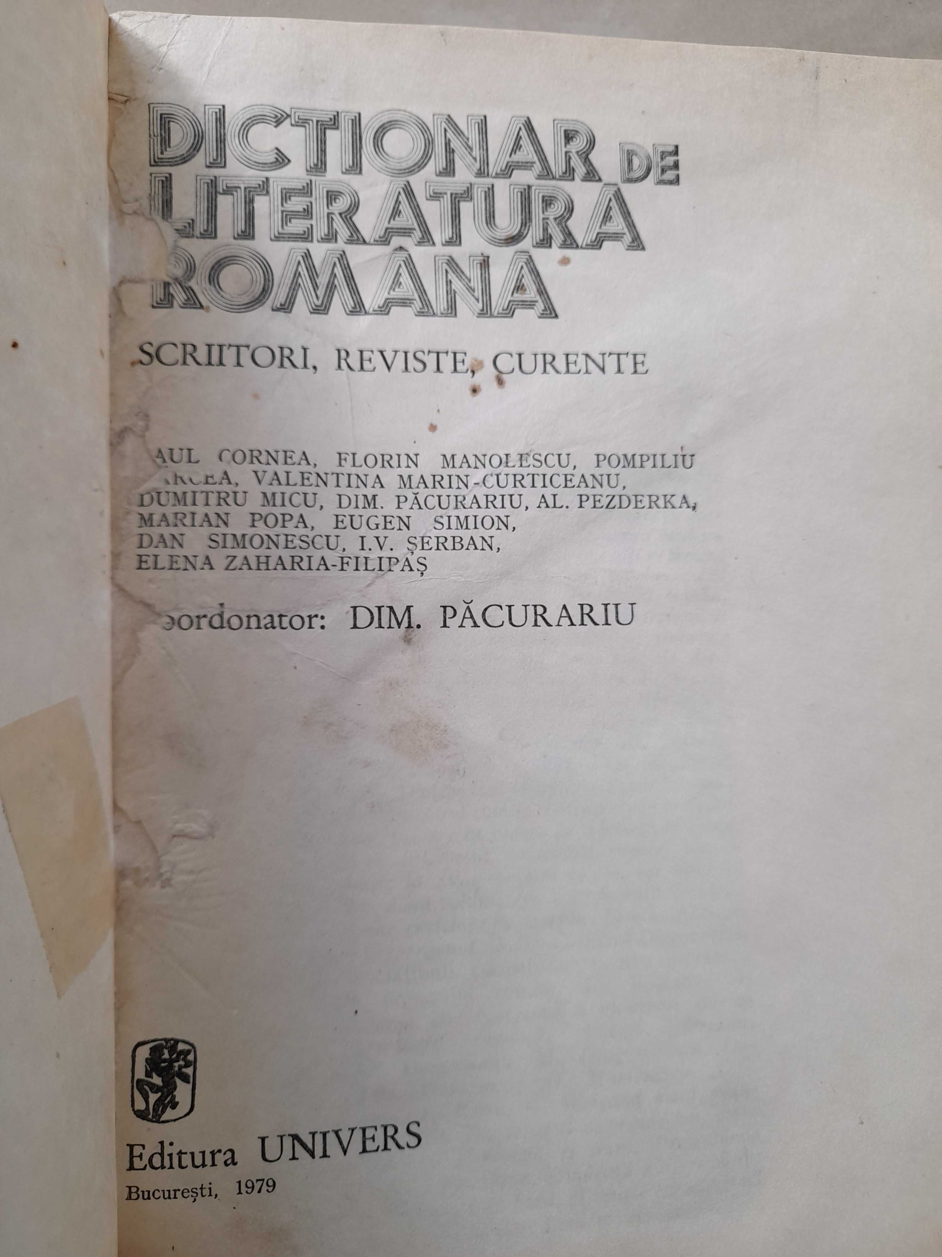 Dictionar de literatura romana