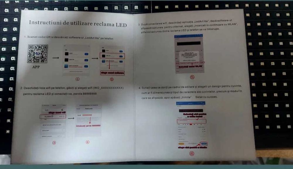 Panou cu led-uri pentru reclama 70x20cm rosu