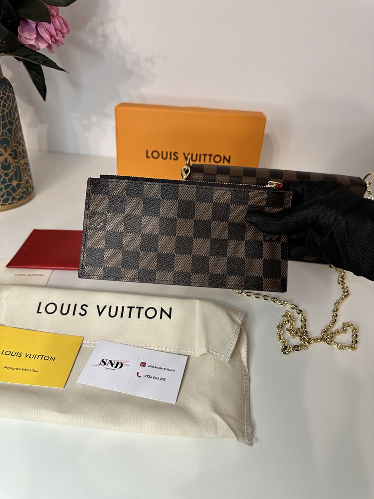 Geanta Louis Vuitton model FELICIE piele canvas 100% cutie cadou