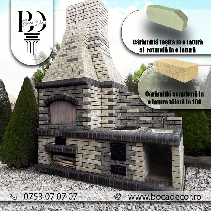 Cărămidă pe stoc - pentru grătare rustice,gratare grădină,seminee,sobe