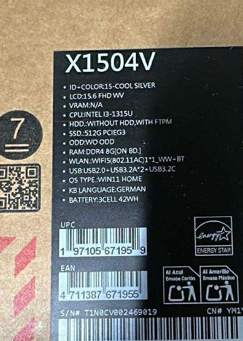 asus vivobook x1504V