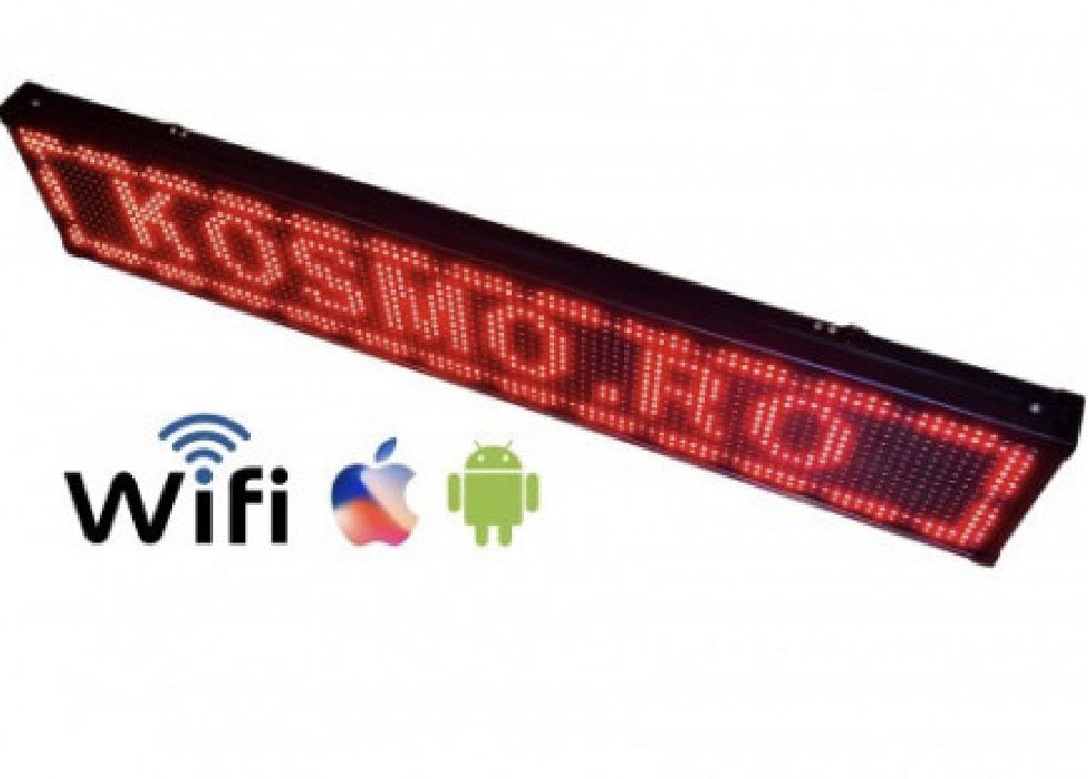 Firma reclama luminoasa LED 100x20 CM Exterior, Programare aplicatie