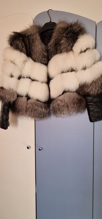 Палто на 3 части естествен косъм