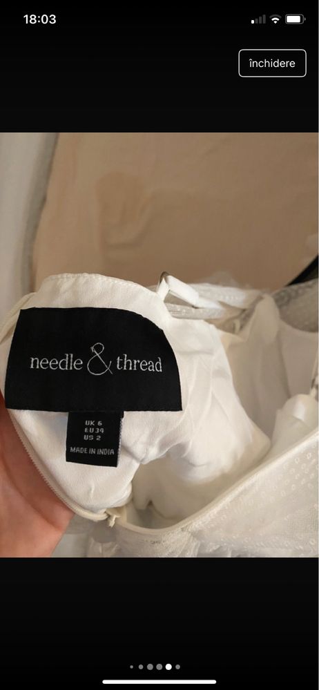 Rochie Alba Needle and thread noua