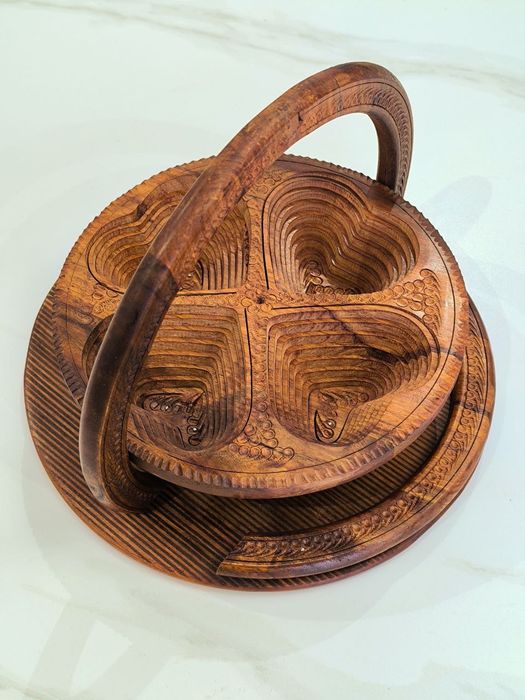 Складная деревянная корзина для сухофруктов, орехов или конфет