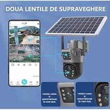 Camera de Supraveghere cu Panou Solar 4G Senzor de Miscare 8MP