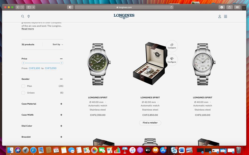 Longines Spirit Automatic NU ( Tag seiko tissot omega breitling )