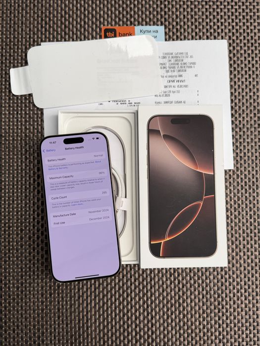 КАТО НОВ!/*ЛИЗИНГ*/ iPhone 16 Pro 256Gb Desert Titanium 24М гаранция