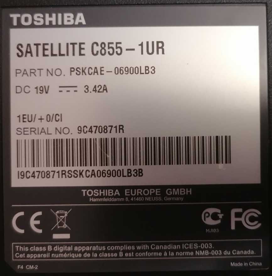 Части за Toshiba Satellite C855