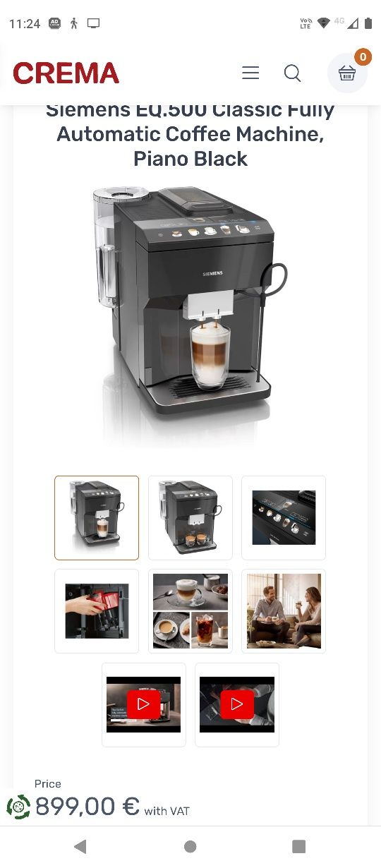 Espresor cafea  siemens eq500 clasic
