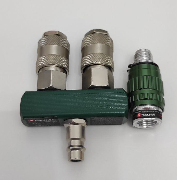 Splitter furtun compresor 2 cai,  cupla rapida, regulator presiune
