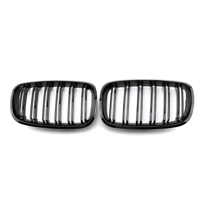 Set 2 grile duble M negru lucios BMW X5 E70 sau X6 E71 an 2007-2014