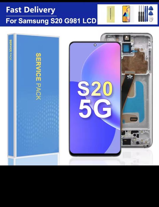 Display nou cu rama silver grey Samsung S20 5G 6.2" LCD G981F G981F/D