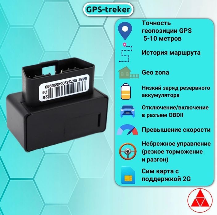 Автомобильный GPS трекер OBD2 для отслеживания авто