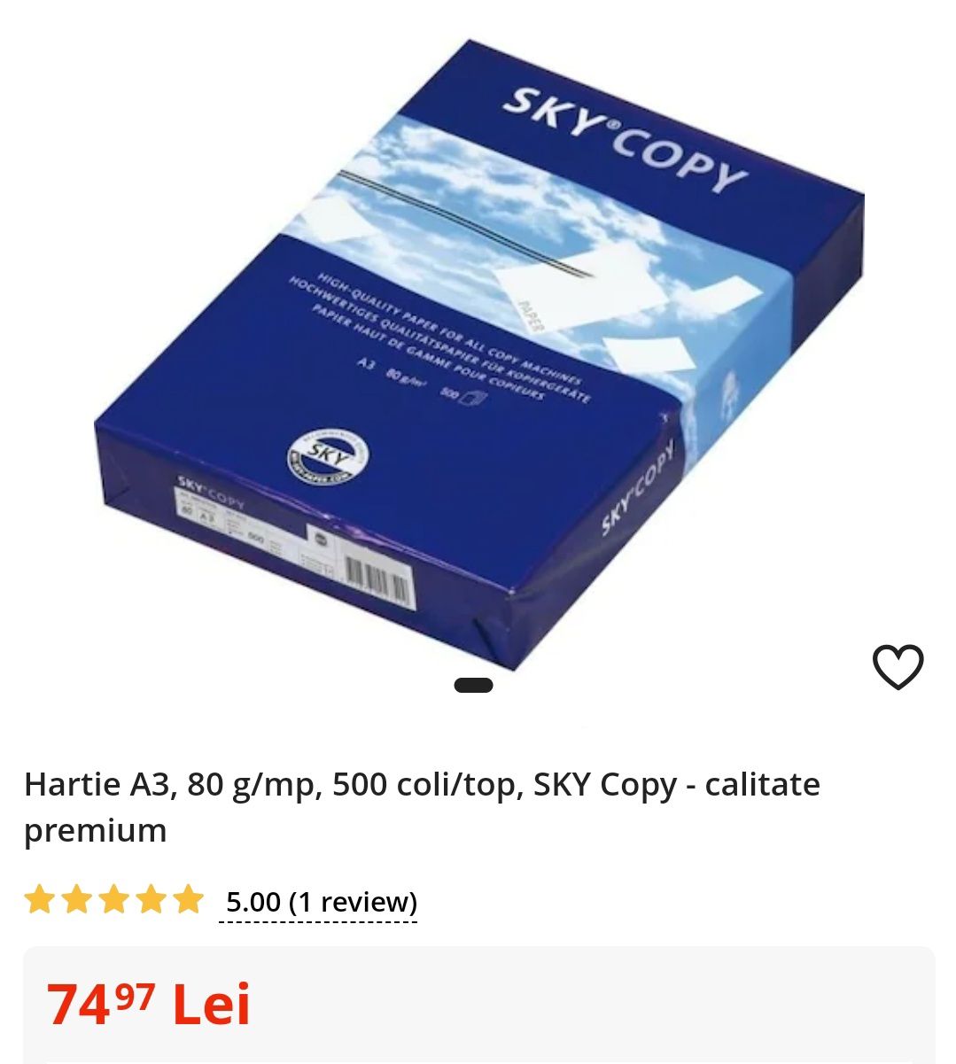 Hartie A3 , SKY Copy si OPTITEXT , pt imprimanta toner si cerneală