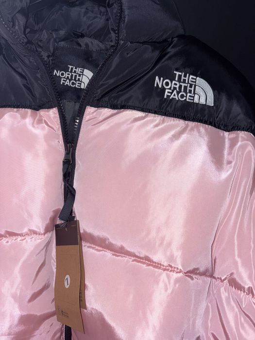 Geacă L The North Face roz rose trandafir fucsia negru neagră Nouă new