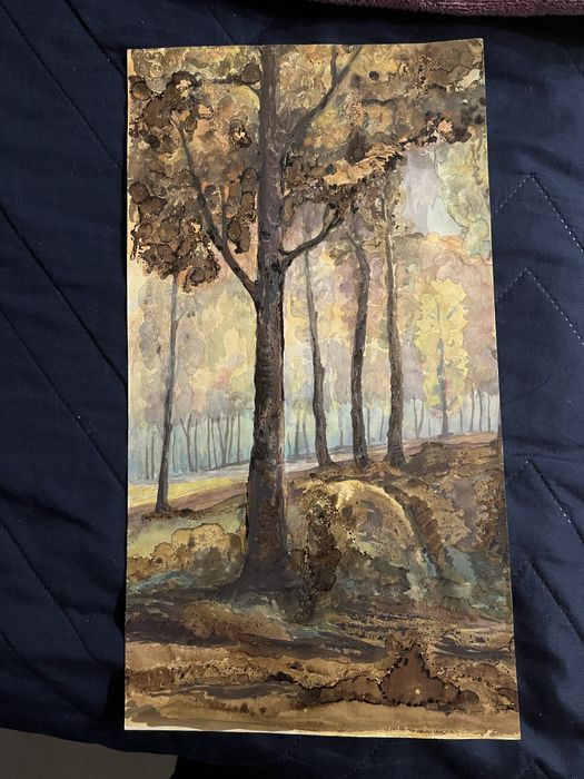 Маслена картина платно, стара графика и акварел на утвърден автор