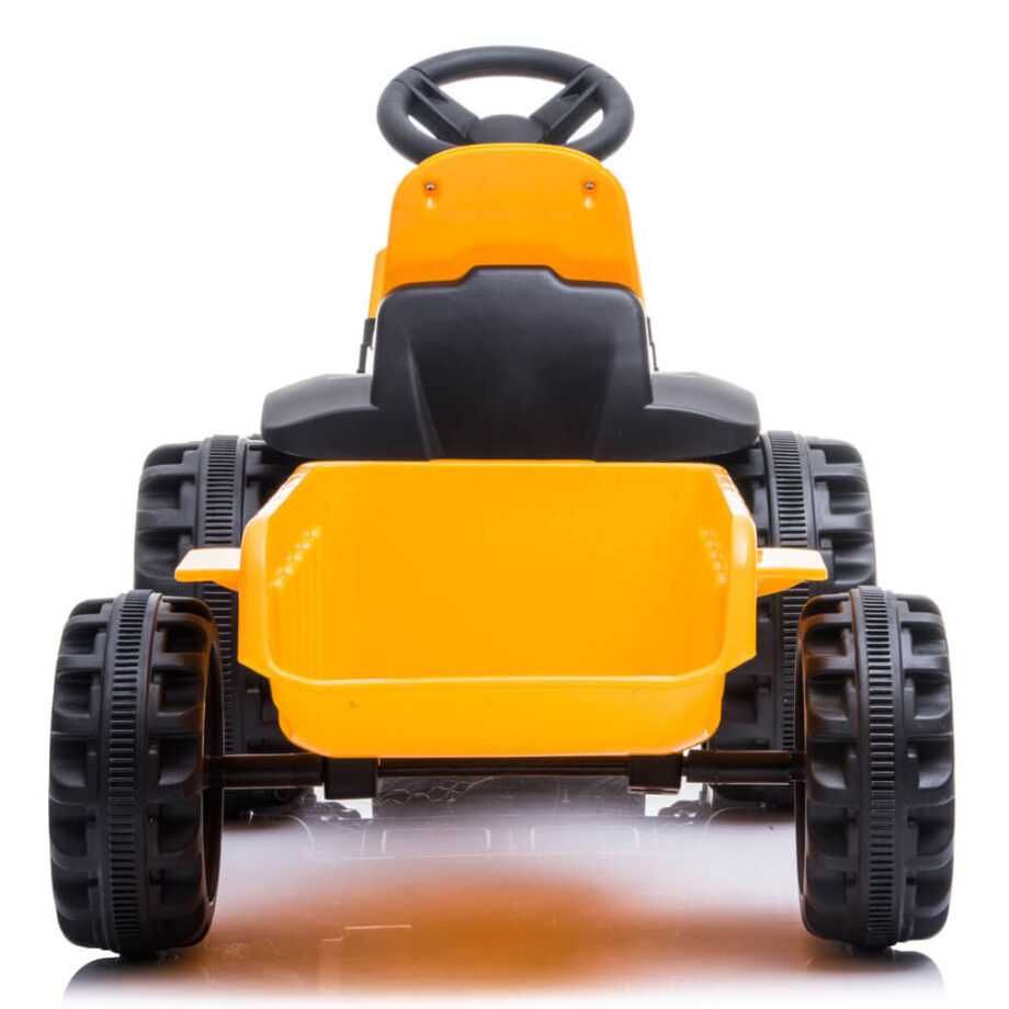 Tractor electric cu remorca pentru copii TR1908T galben