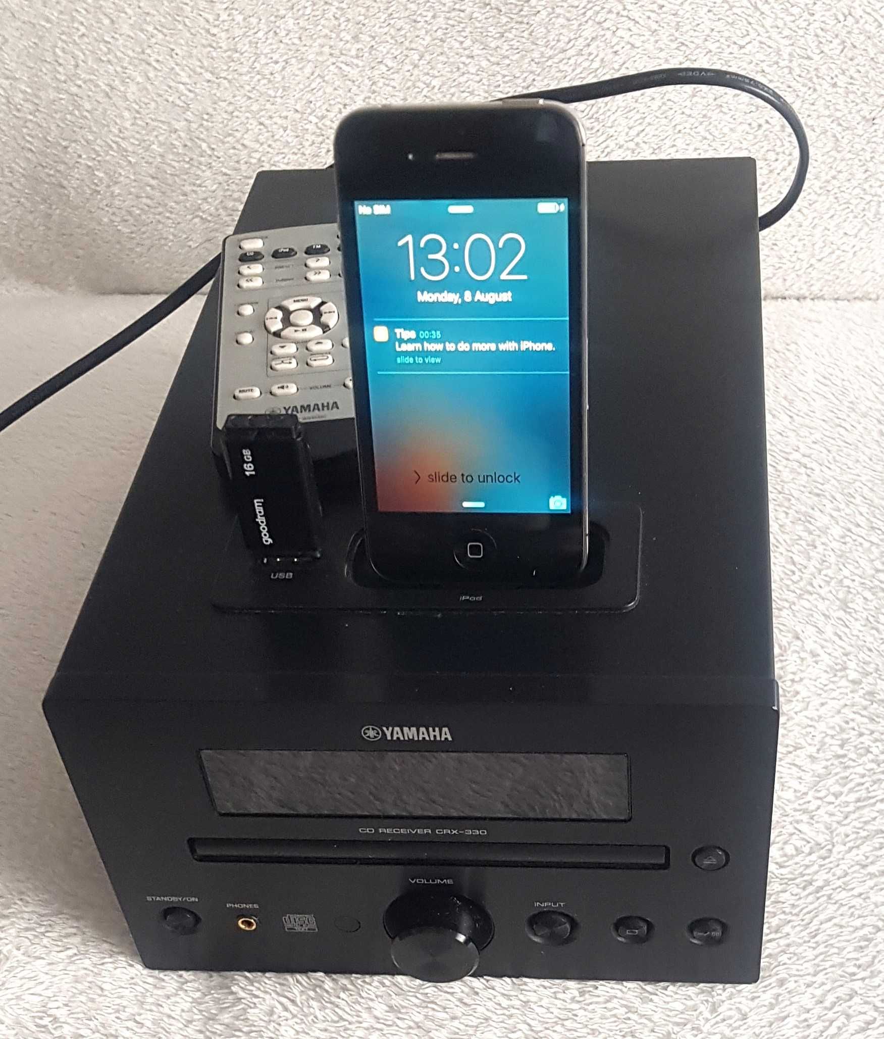 mini-sistem Hi-Fi YAMAHA cu stație de andocare iPod-USB+telefon Iphone