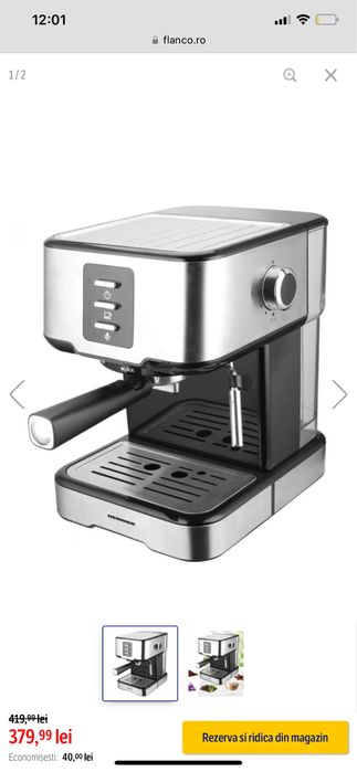Vand expresor de cafea Heinner Brassilo 850W , 1.5 L, 15 bar inox