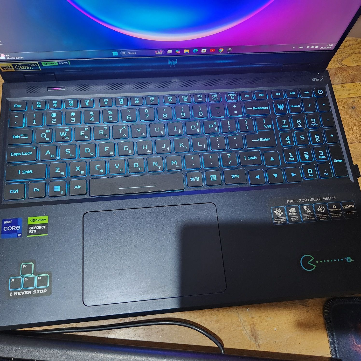 PEREDATOR HELIOS16 Core I9 1 yil kafolati bor xali