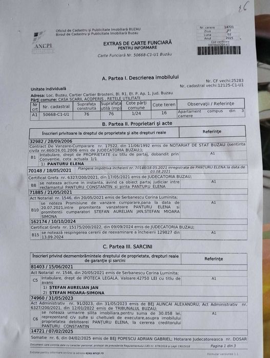 Propietar Vand apartament 3 camere 2 bai
