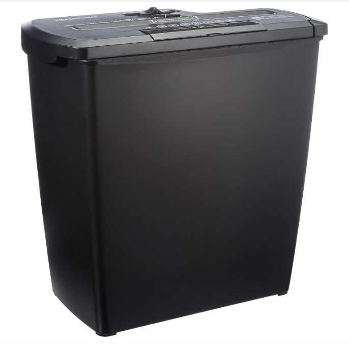 Distrugător de documente Amazon Basics pentru hârtie tăiată în fâșii