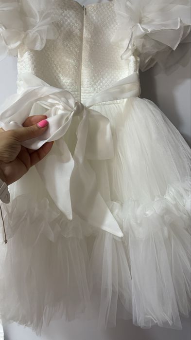 Детска официална бяла рокля Radapola