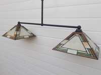 Ретро двойна лампа рисувано стъкло внос Холандия