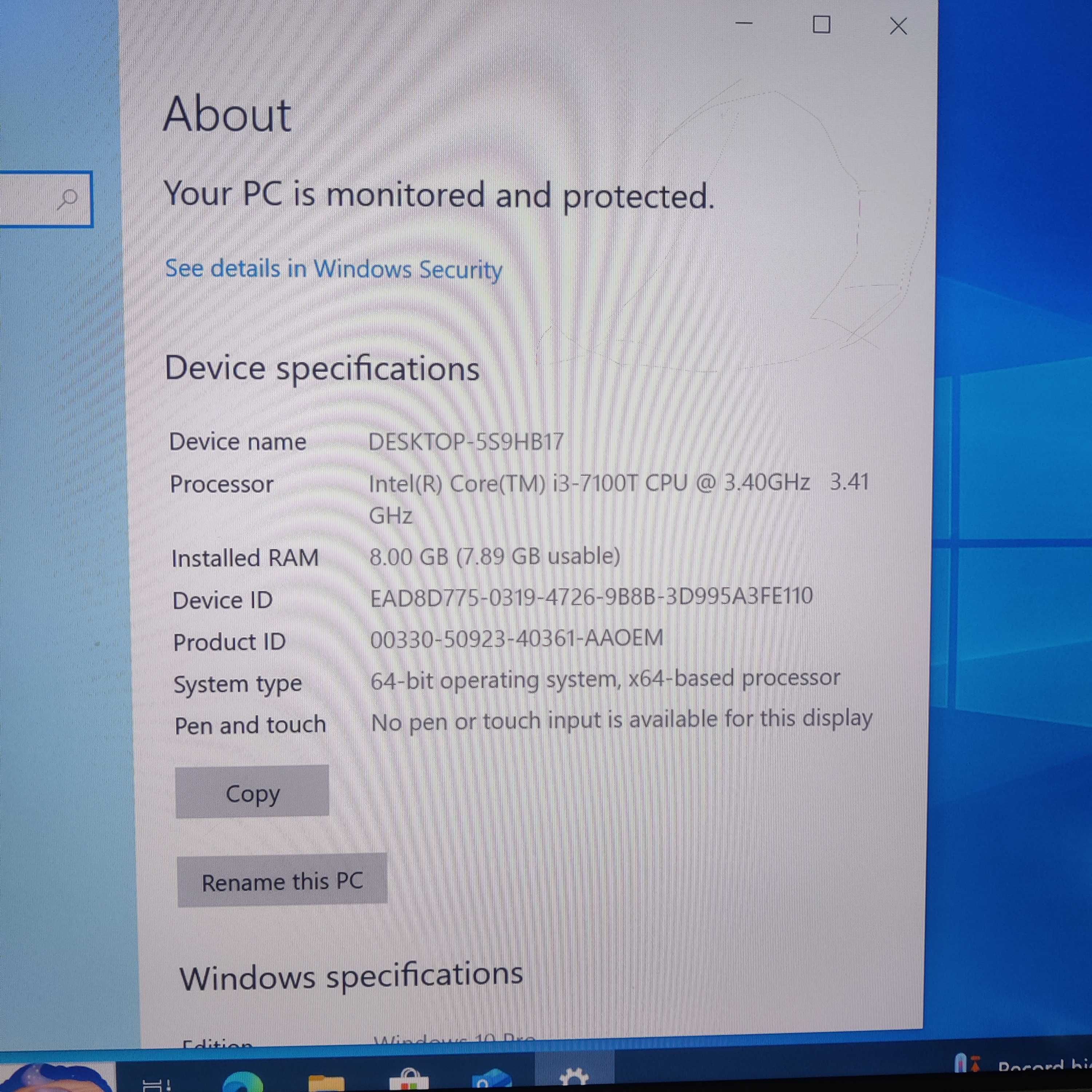 Продавам: Мини компютър HP 400 G3 i3 7100 8GB RAM 512gb M.2 SSD