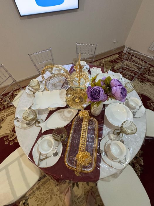 Аренда столов и посуды