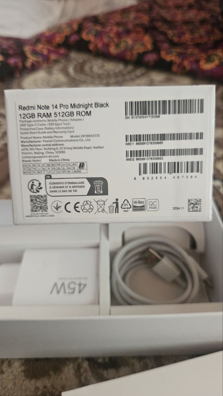 Redmi not 14 Pro yangi 12/512