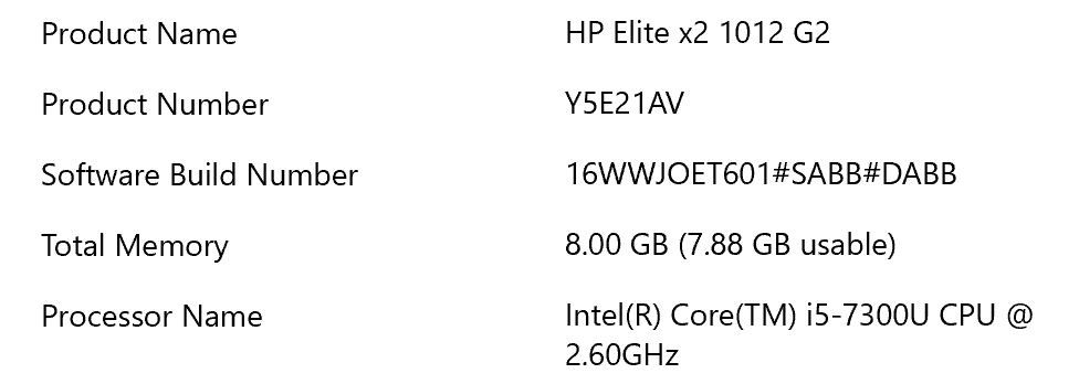 HP Elite x2 1012 G2