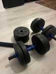 Home work out equipment, dumbbell and barbell… total weight -22kg