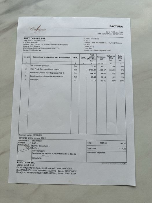 Vand espressor manual cu levier Flair Pro 2