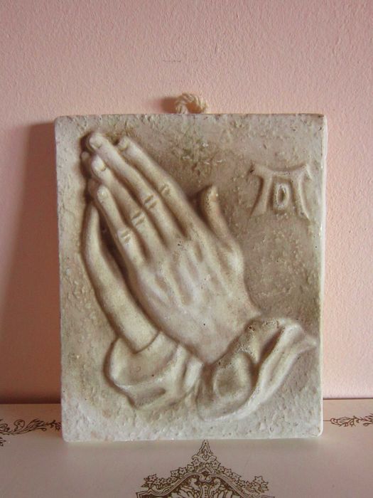 placa ceramica"Maini de rugaciune"Durer handmade Germany"70