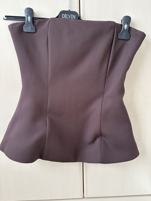 Коричневое платье-комплект (корсет и юбка)