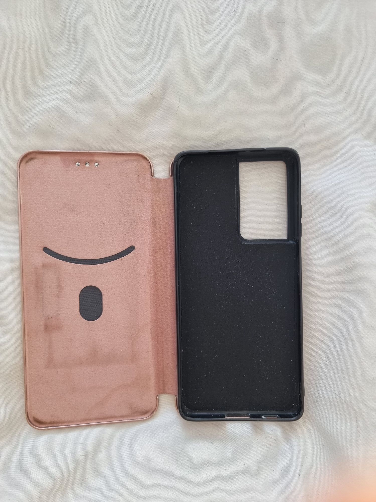 Huse flip case Samsung Galaxy S21 Ultra roz pal si albastru