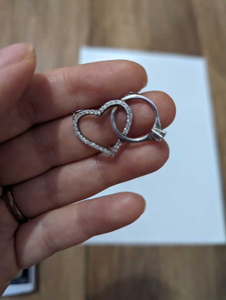 Vand colier din argint cu pandantiv inima+ inel