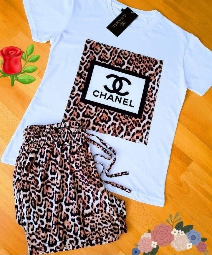 Compleu Chanel animal print,diverse mărimi, bumbac cu licra