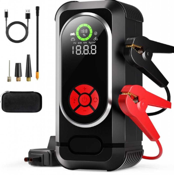 Стартер за кола с въздушен компресор 4в1