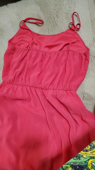Rochie marime 42, culoare corai asimetrica