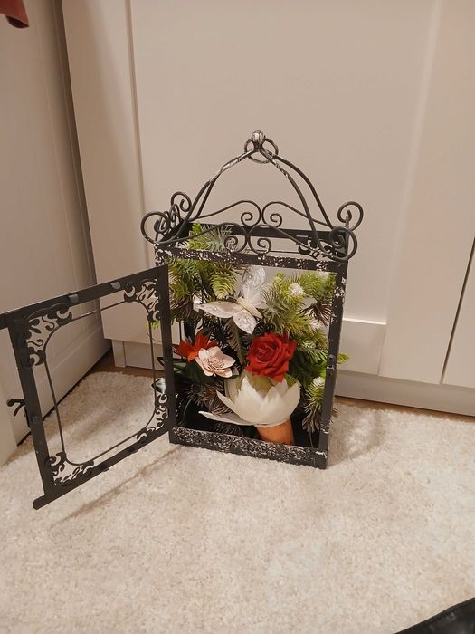 aranjament floral fereastra falsa decorativa unicat flori artificiale