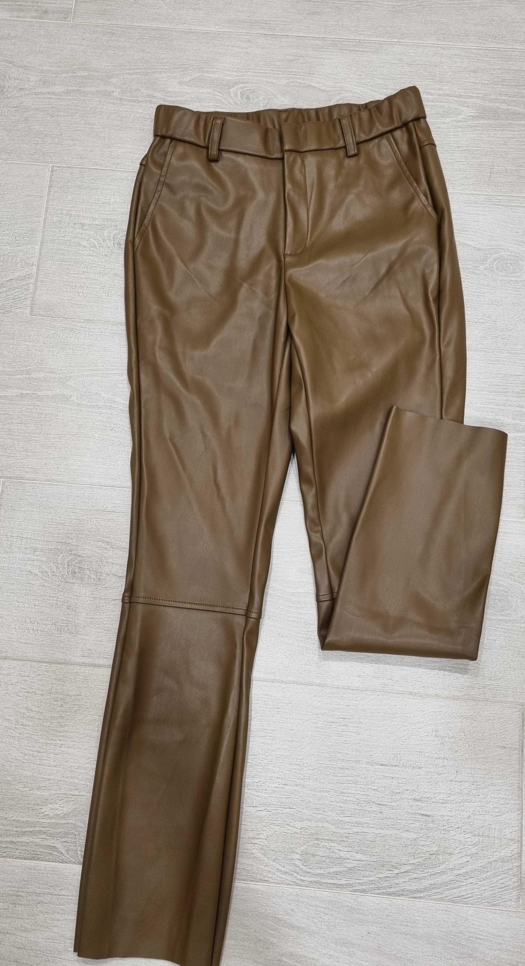 Pantaloni piele eco khaki Neo Noir