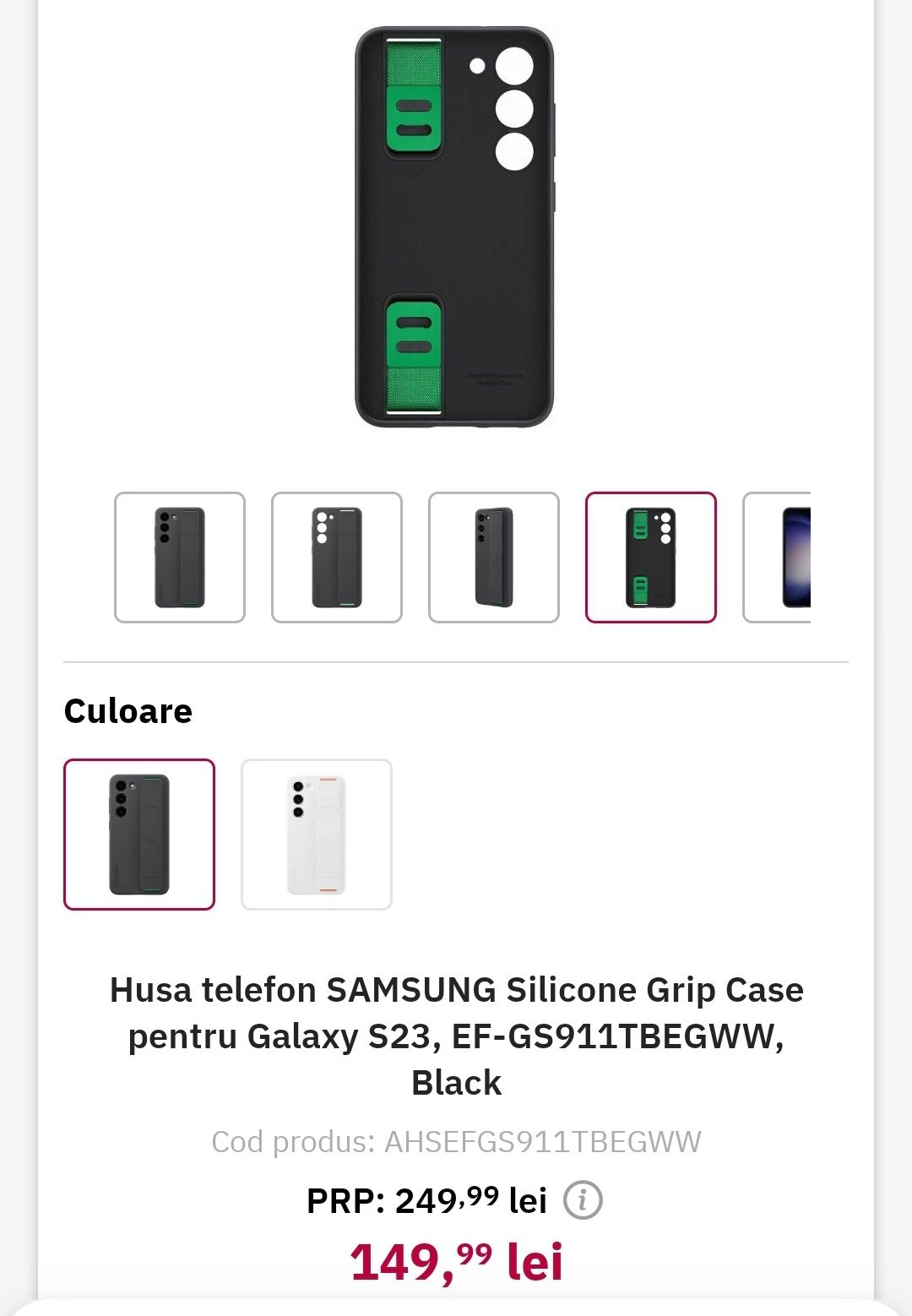 Husa telefon SAMSUNG Silicone Grip Case pentru Galaxy S23